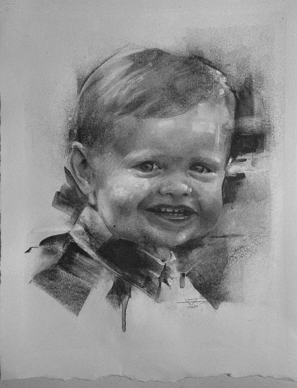 James Thomas made this charcoal portrait of this little guy as a Christmas gift to his mother.